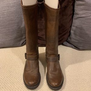Distressed Brown Leather Frye Boots